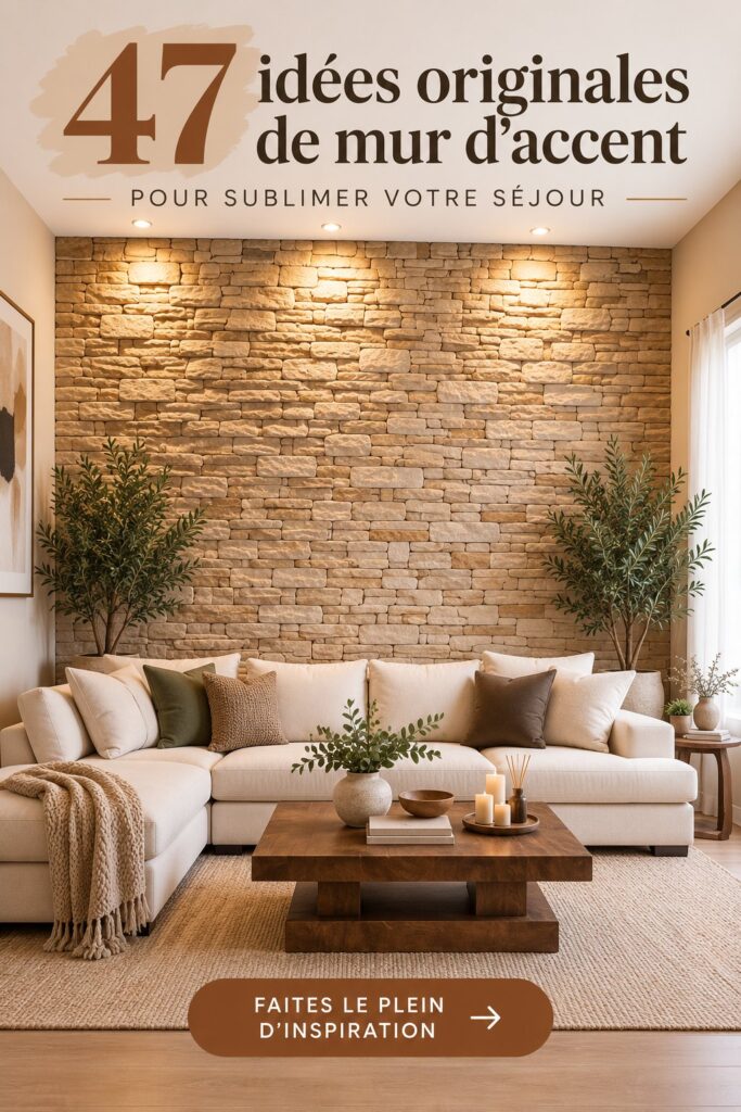 Salon avec un mur d'accent en couleur pastel et des décorations modernes.
