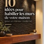 Pièce avec des revêtements muraux modernes et accueillants, présentant un style contemporain.