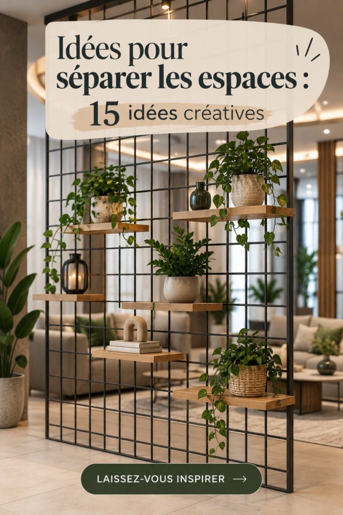 Idées de séparateurs de pièces en bois et en métal pour un intérieur élégant