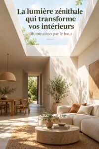 Un intérieur lumineux avec lumière zénithale, frais et accueillant