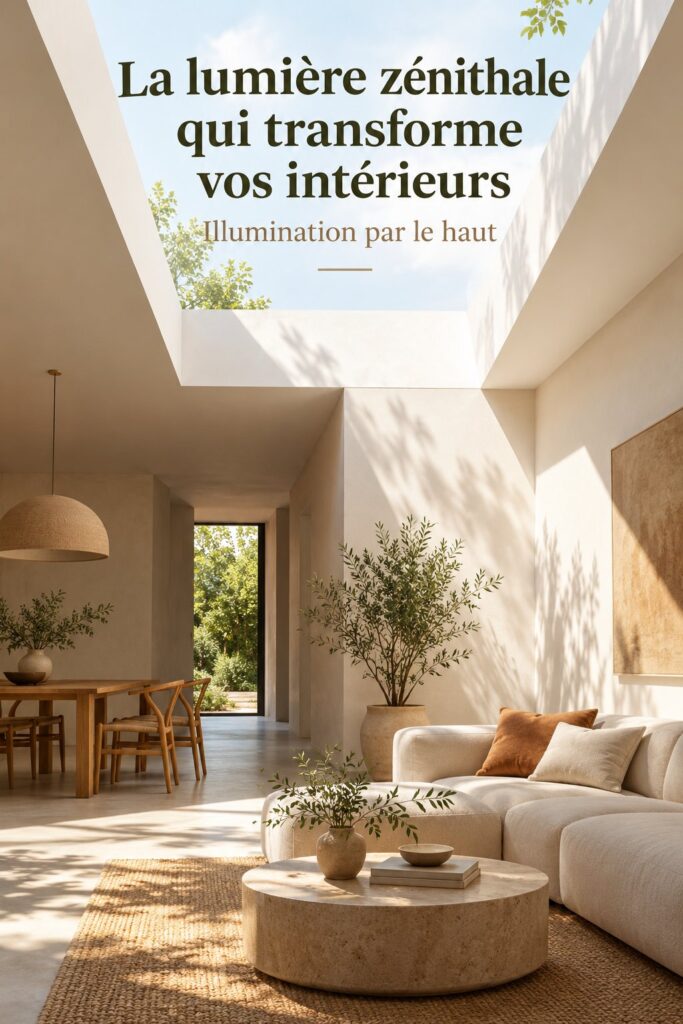 Un intérieur lumineux avec lumière zénithale, frais et accueillant