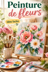 Un intérieur lumineux avec des murs peints de fleurs colorées