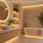 Salle de bain moderne et minimaliste avec éclairage LED apaisant