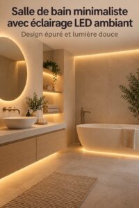 Salle de bain moderne et minimaliste avec éclairage LED apaisant