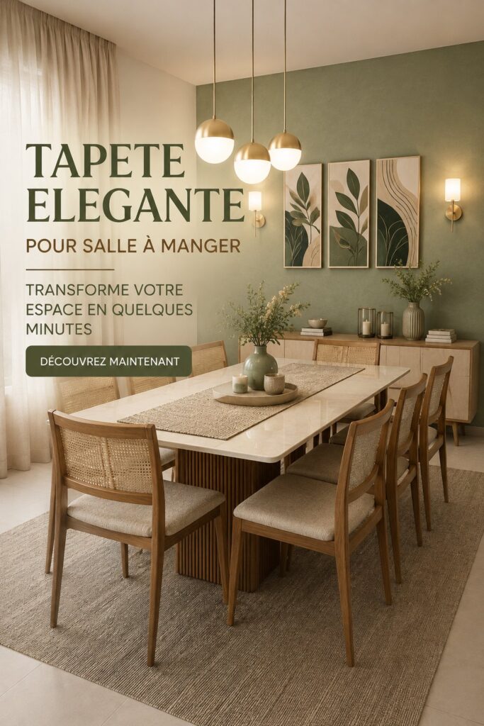 Tapis élégant dans une salle à manger chaleureuse avec une table décorée