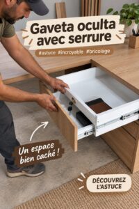 Trappe secrète intégrée dans une décoration intérieure chic et moderne.