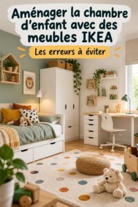 Chambre d'enfant aménagée avec des meubles IKEA, colorée et fonctionnelle.