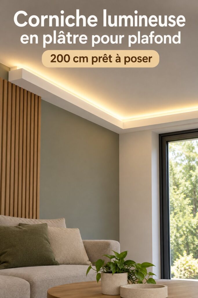 Caisson lumineux en plâtre apportant une lumière douce dans une pièce.