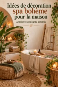 Un espace de détente boho avec des éléments naturels et apaisants.
