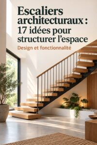 Un bel escalier contemporain qui structure l'espace d'un intérieur lumineux et moderne.