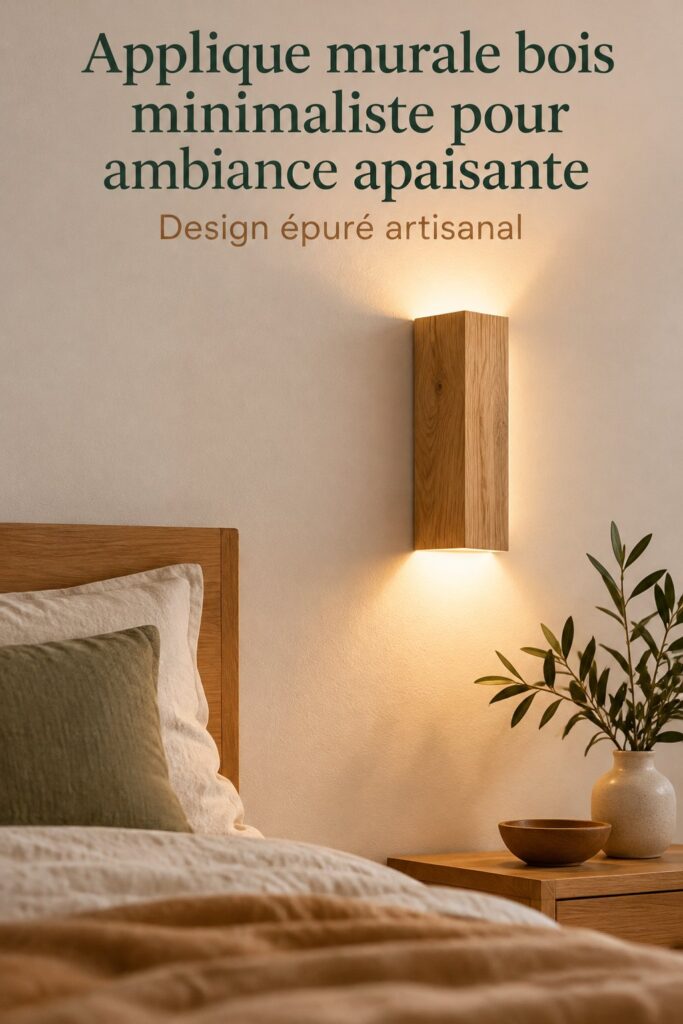 Lampe murale en bois minimaliste éclaire un intérieur moderne