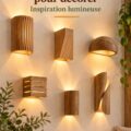 Un salon accueillant avec plusieurs lampes en bois décoratives à différents styles