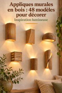 Un salon accueillant avec plusieurs lampes en bois décoratives à différents styles