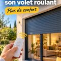 Volets roulants motorisés installés dans une maison moderne, apportant confort et esthétique.