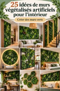 Un mur en gazon artificiel dans un salon lumineux apporte une touche de nature à l'intérieur.