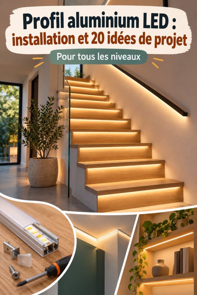 Un salon cosy avec des profils LED intégrés mettant en valeur la décoration moderne.