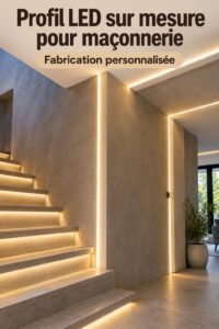Espace intérieur moderne avec des profils LED intégrés dans la décoration.