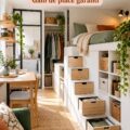 Solutions de rangement élégantes pour petits appartements avec des meubles multifonctionnels.