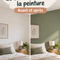 chambre avec un mur fraîchement peint en couleur douce et chaleureuse