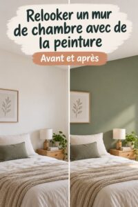 chambre avec un mur fraîchement peint en couleur douce et chaleureuse