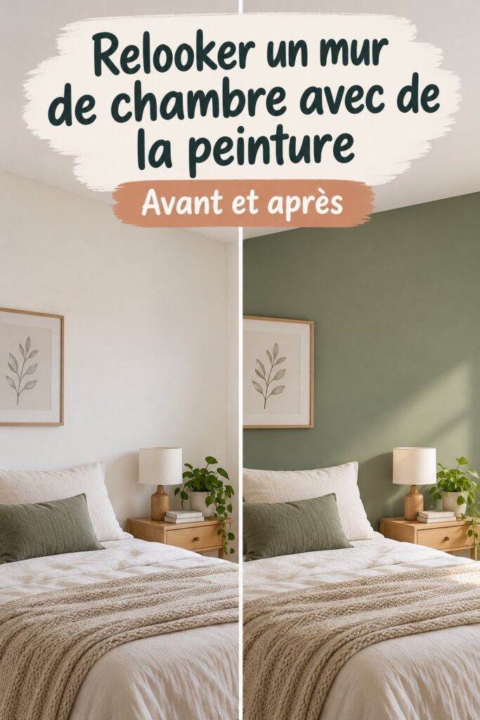 chambre avec un mur fraîchement peint en couleur douce et chaleureuse