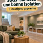Sous-sol rénové avec un espace chaleureux et bien isolé