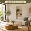 Un salon minimaliste et chaleureux avec peu de meubles