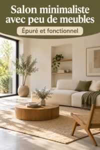 Un salon minimaliste et chaleureux avec peu de meubles