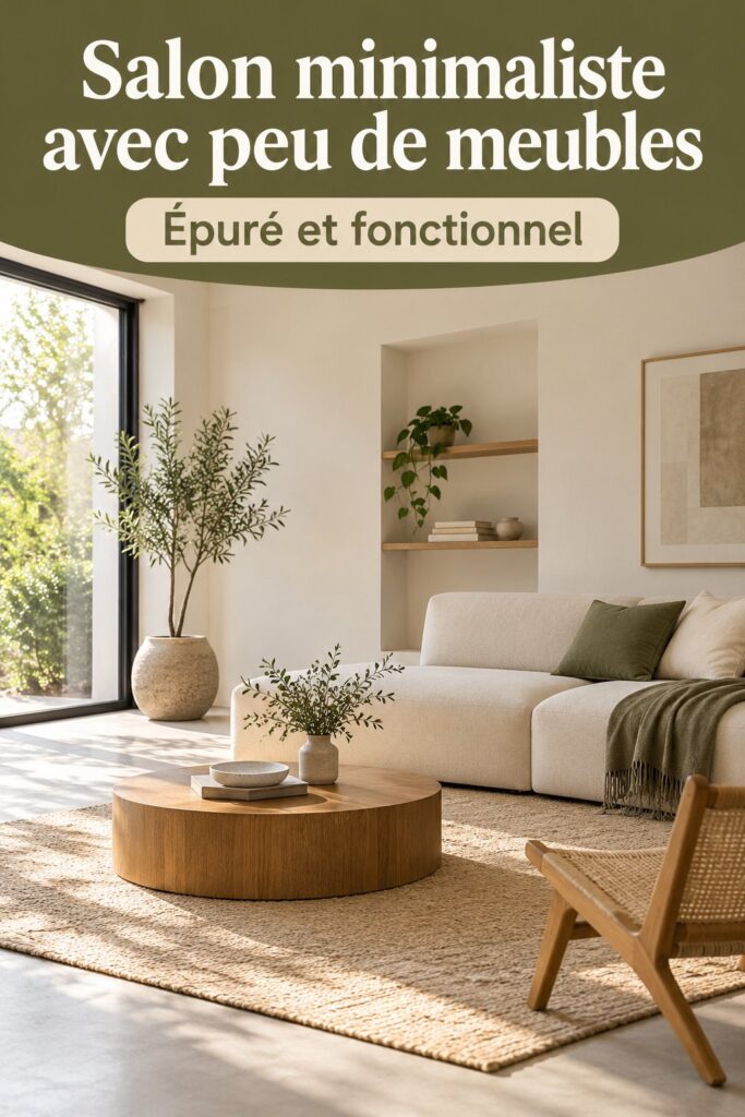 Un salon minimaliste et chaleureux avec peu de meubles