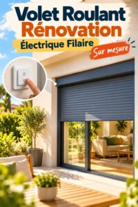 Volet roulant électrique sur mesure installé dans un salon moderne.